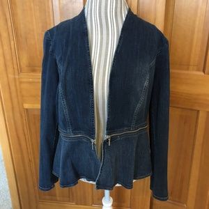 Chico Denim Peplum Convertible Jacket
